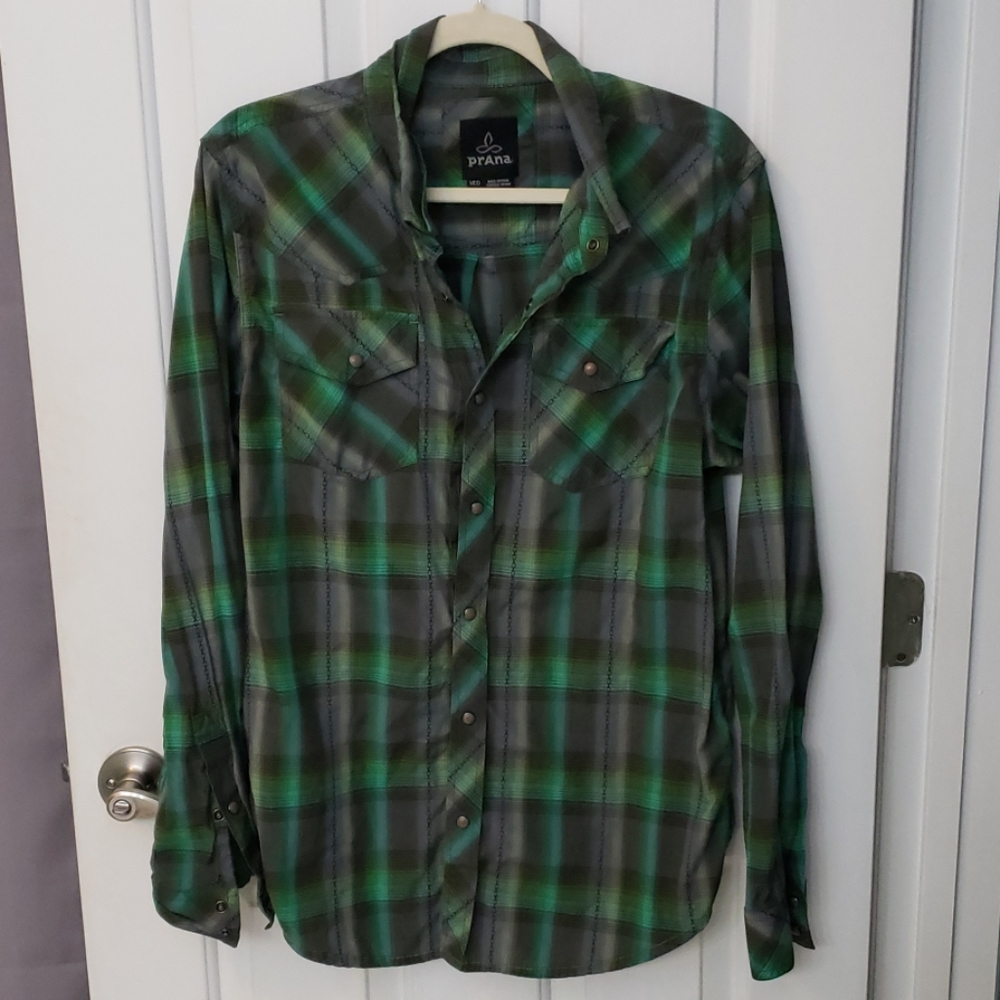 Prana pearl snap men's shirt